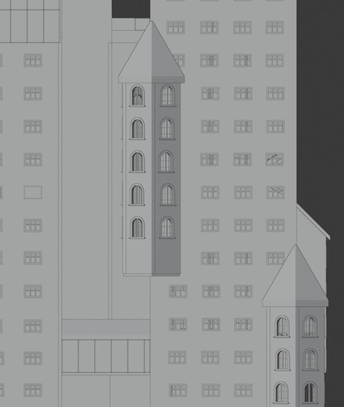 Castle-like Building I Skyscraper 3D model_21