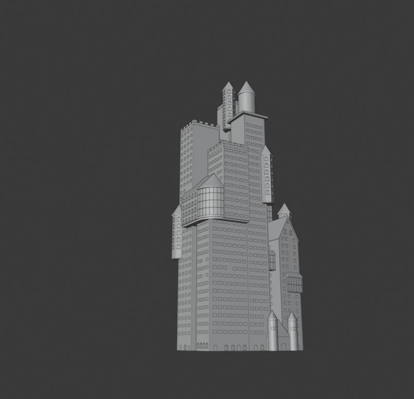 Castle-like Building I Skyscraper 3D model_17