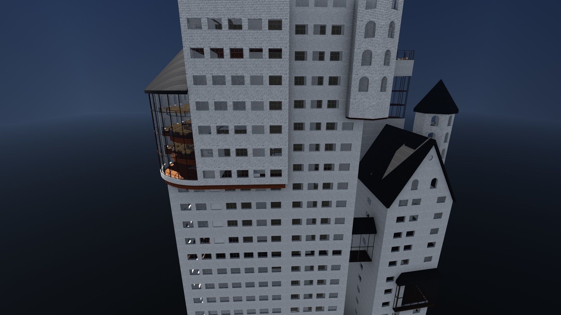 Castle-like Building I Skyscraper 3D model_5