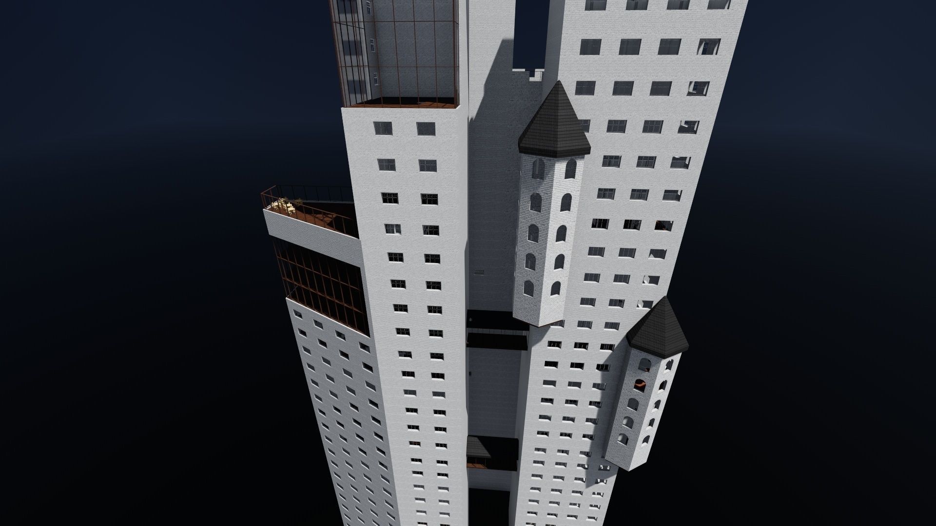 Castle-like Building I Skyscraper 3D model_14