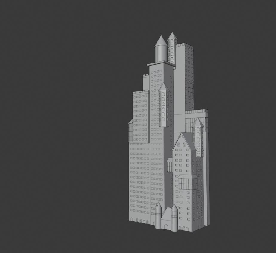 Castle-like Building I Skyscraper 3D model_16