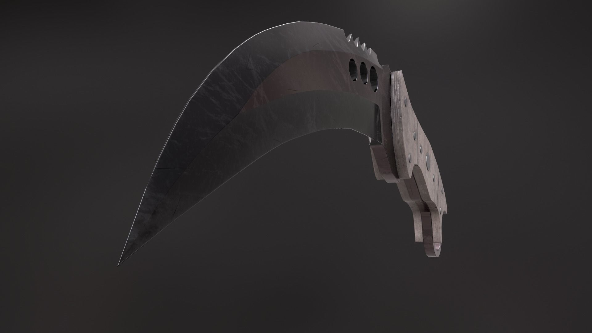 Black x Red Talon Knife Low Poly Game ready Asset Low-poly 3D model_10