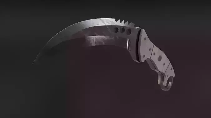 Black x Red Talon Knife Low Poly Game ready Asset Low-poly 3D model