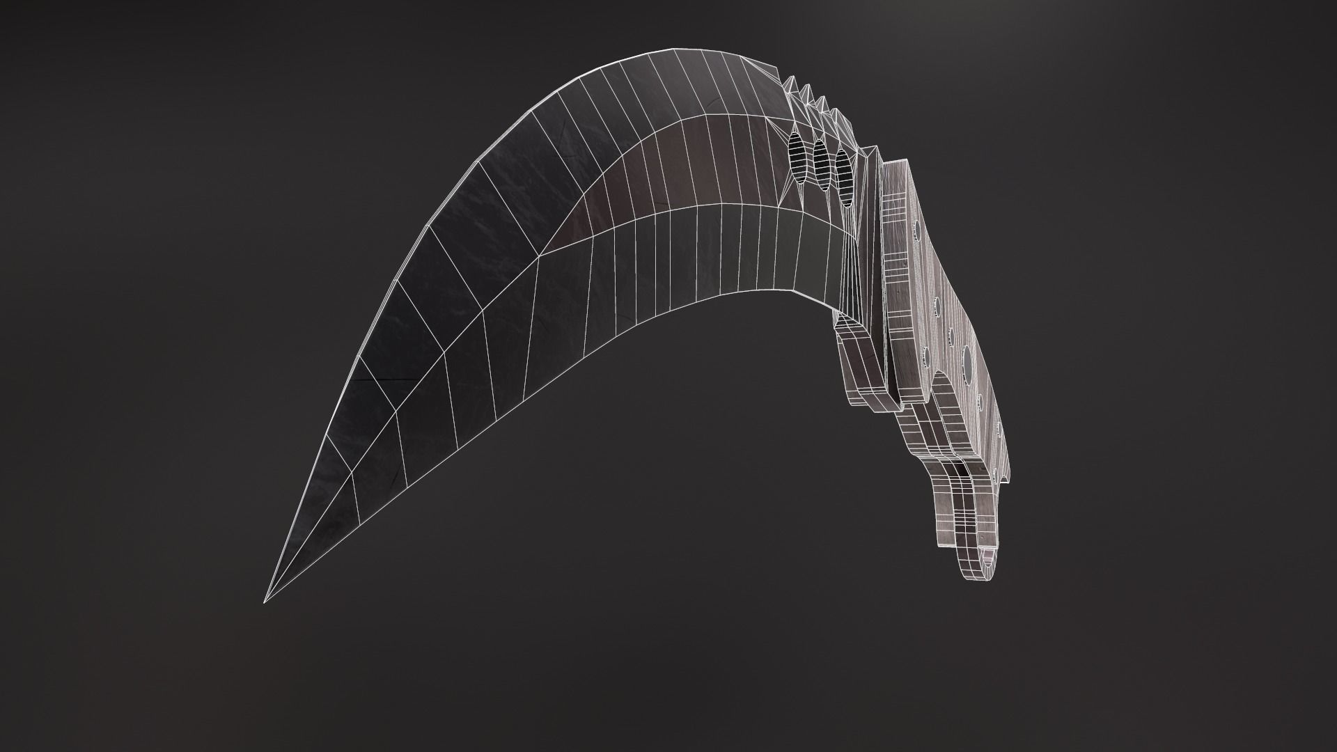 Black x Red Talon Knife Low Poly Game ready Asset Low-poly 3D model_2