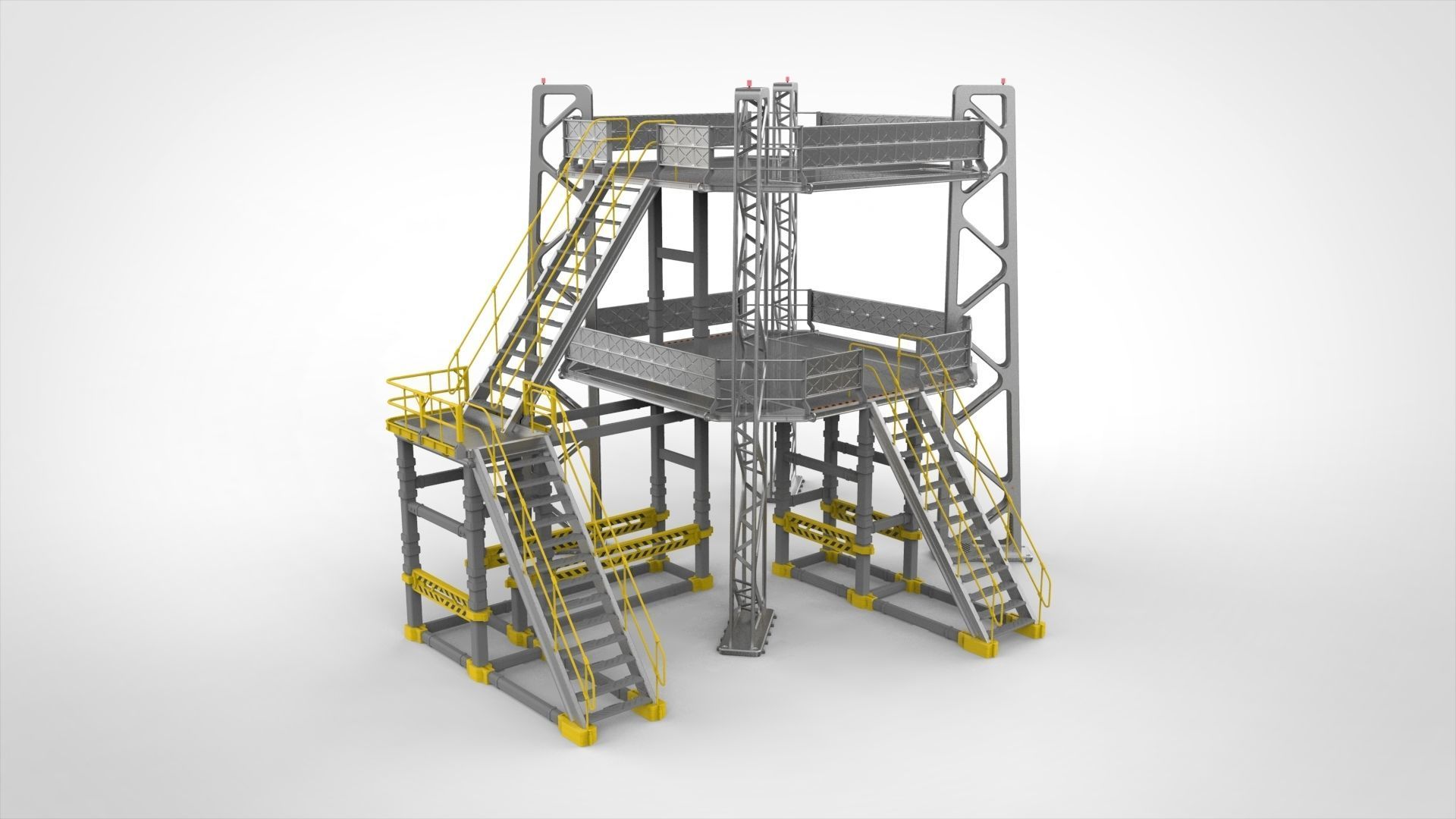 sci-fi stairs 2 3D model_4