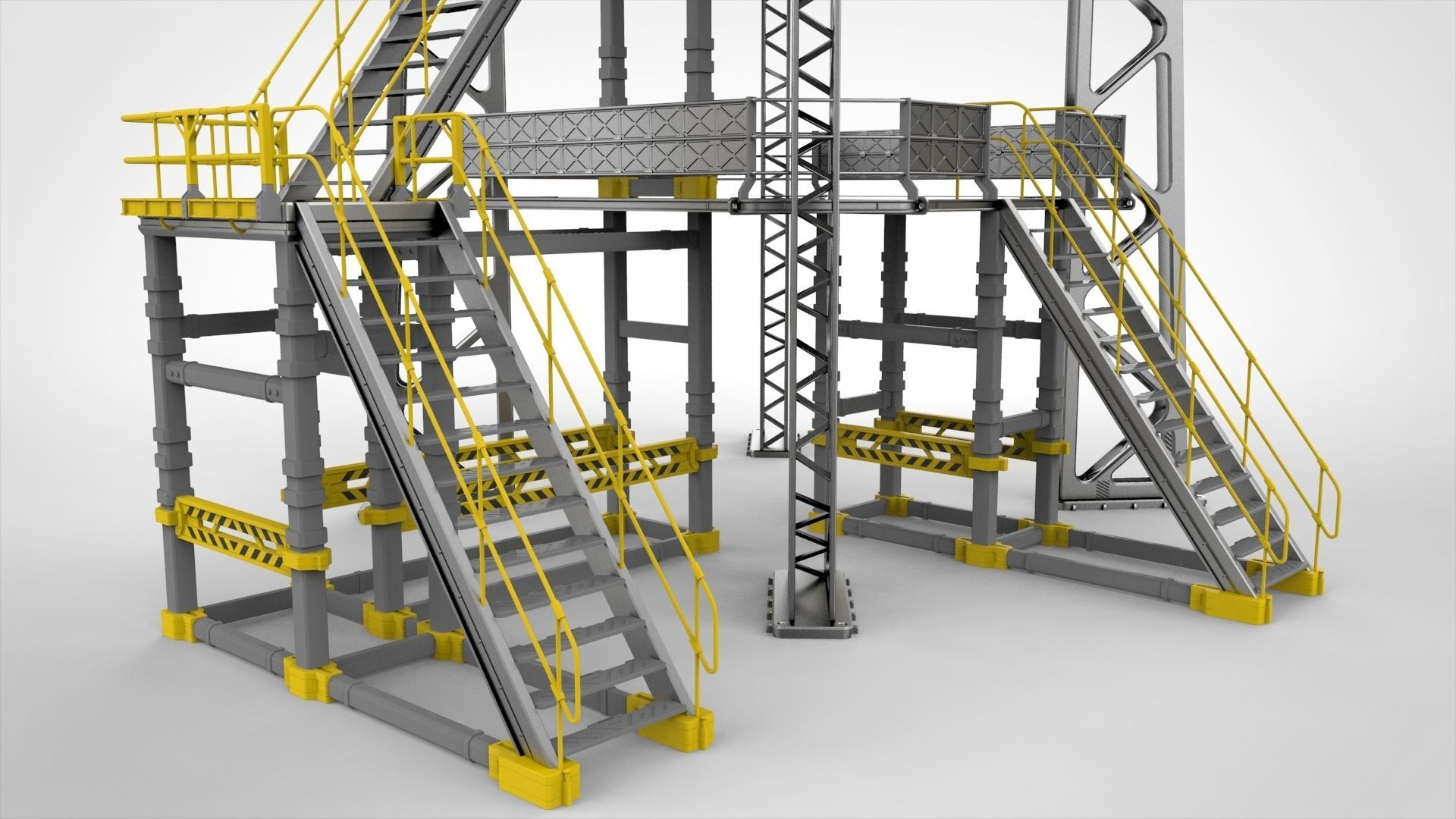 sci-fi stairs 2 3D model_10