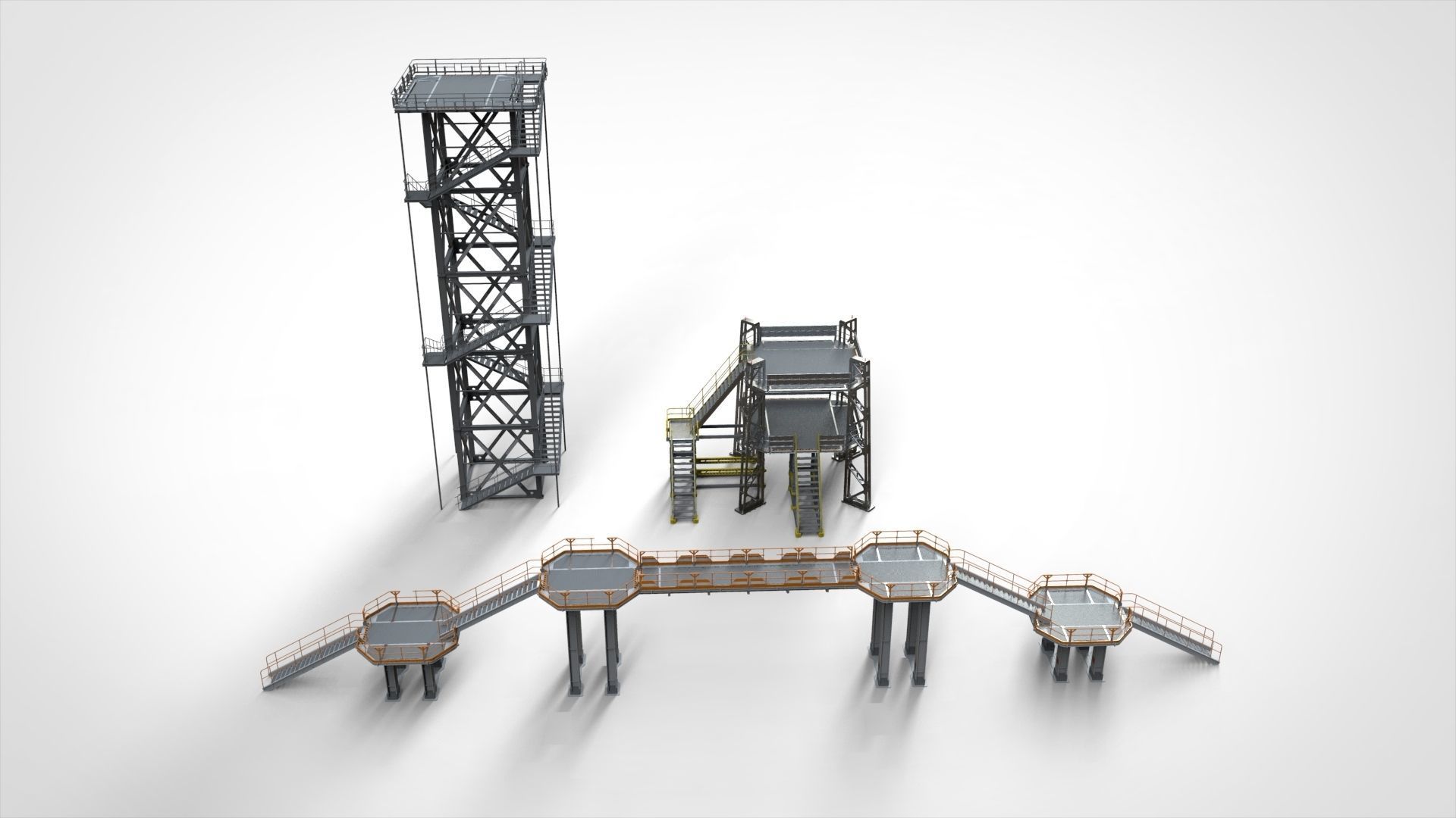 sci-fi stairs 2 3D model_2