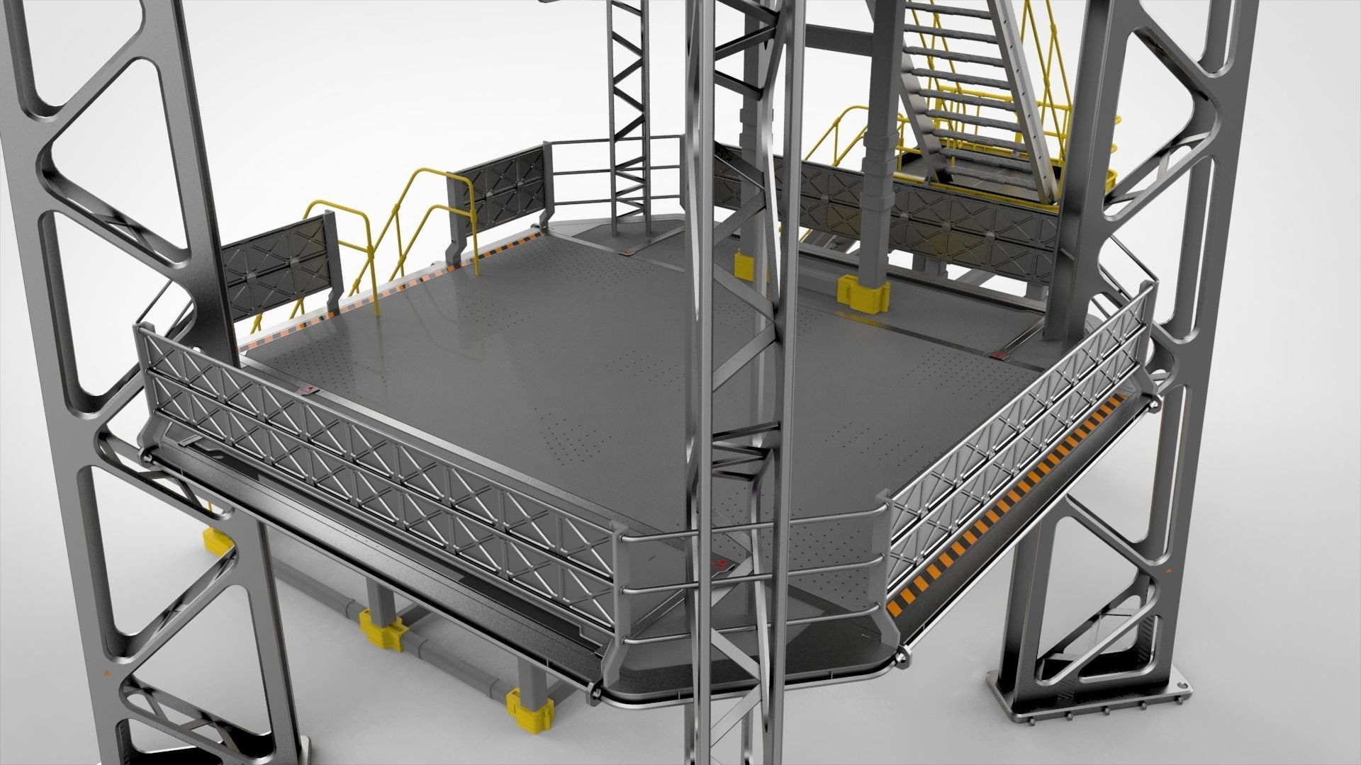 sci-fi stairs 2 3D model_14