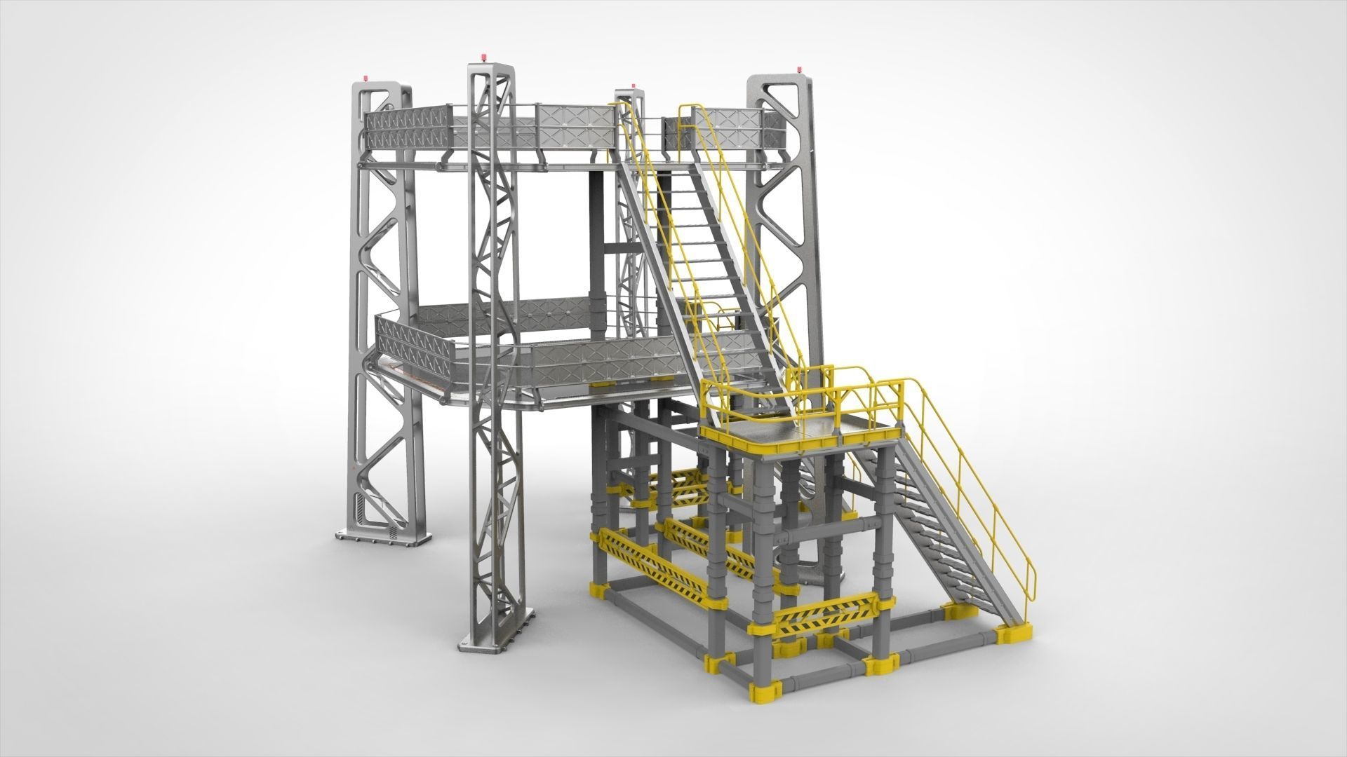 sci-fi stairs 2 3D model_7