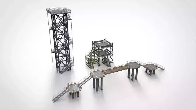 sci-fi stairs 2 3D model