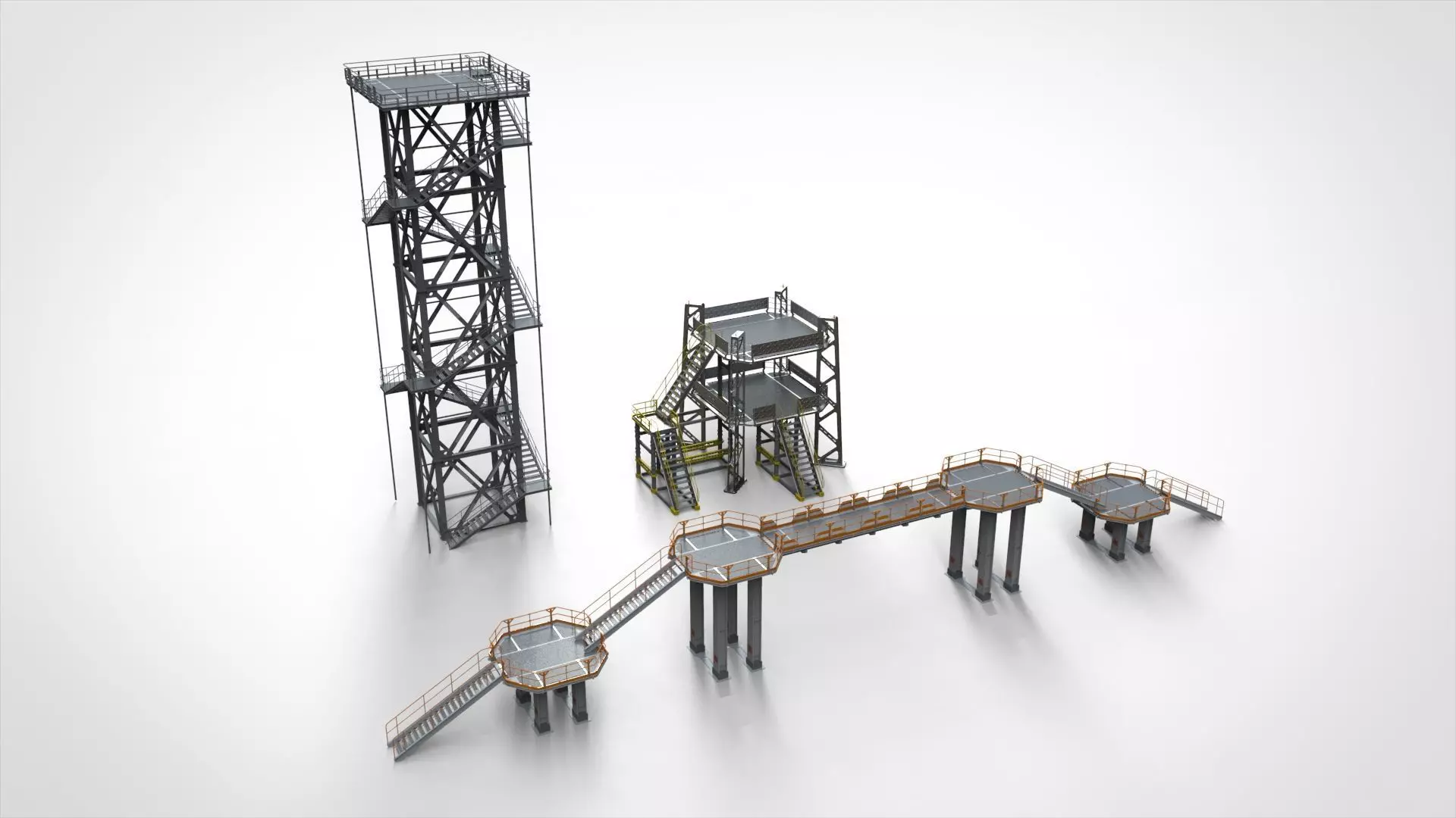 sci-fi stairs 2 3D model_0