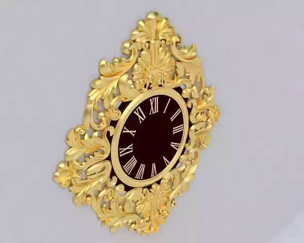 clock ornate gold on wall