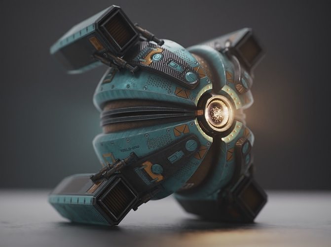 Space drone Low-poly 3D model