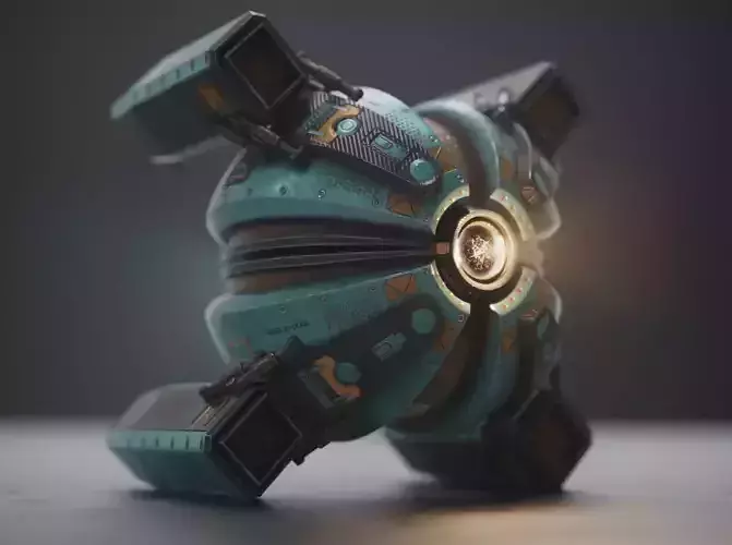 Space drone Low-poly 3D model