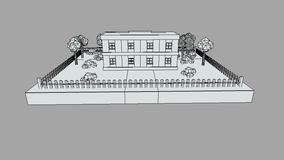 Low Poly Cartoon School Scene Low-poly 3D model_17