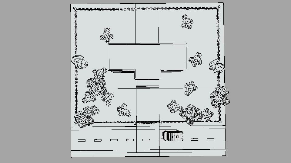 Low Poly Cartoon School Scene Low-poly 3D model_20