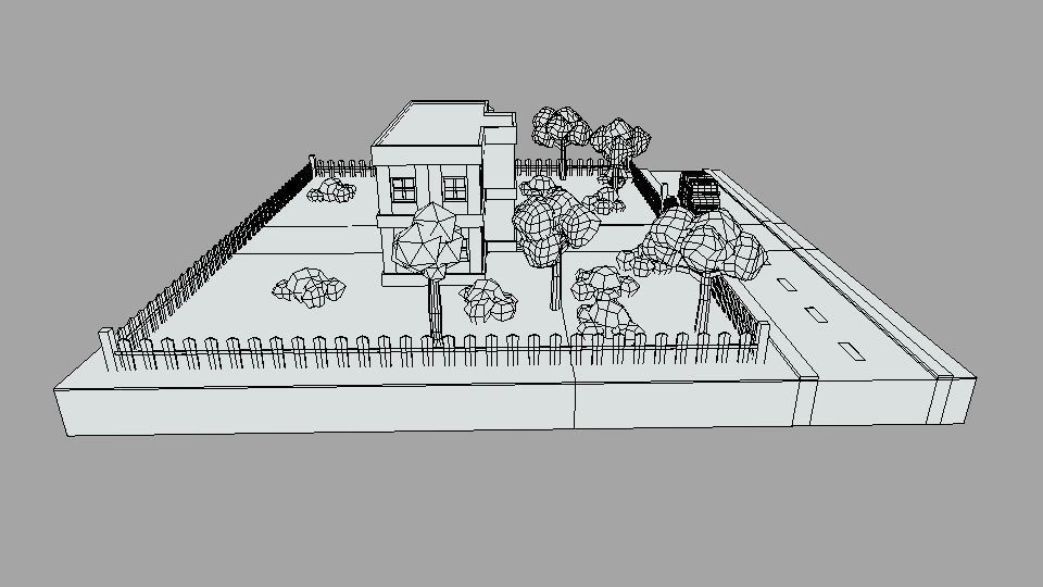 Low Poly Cartoon School Scene Low-poly 3D model_19