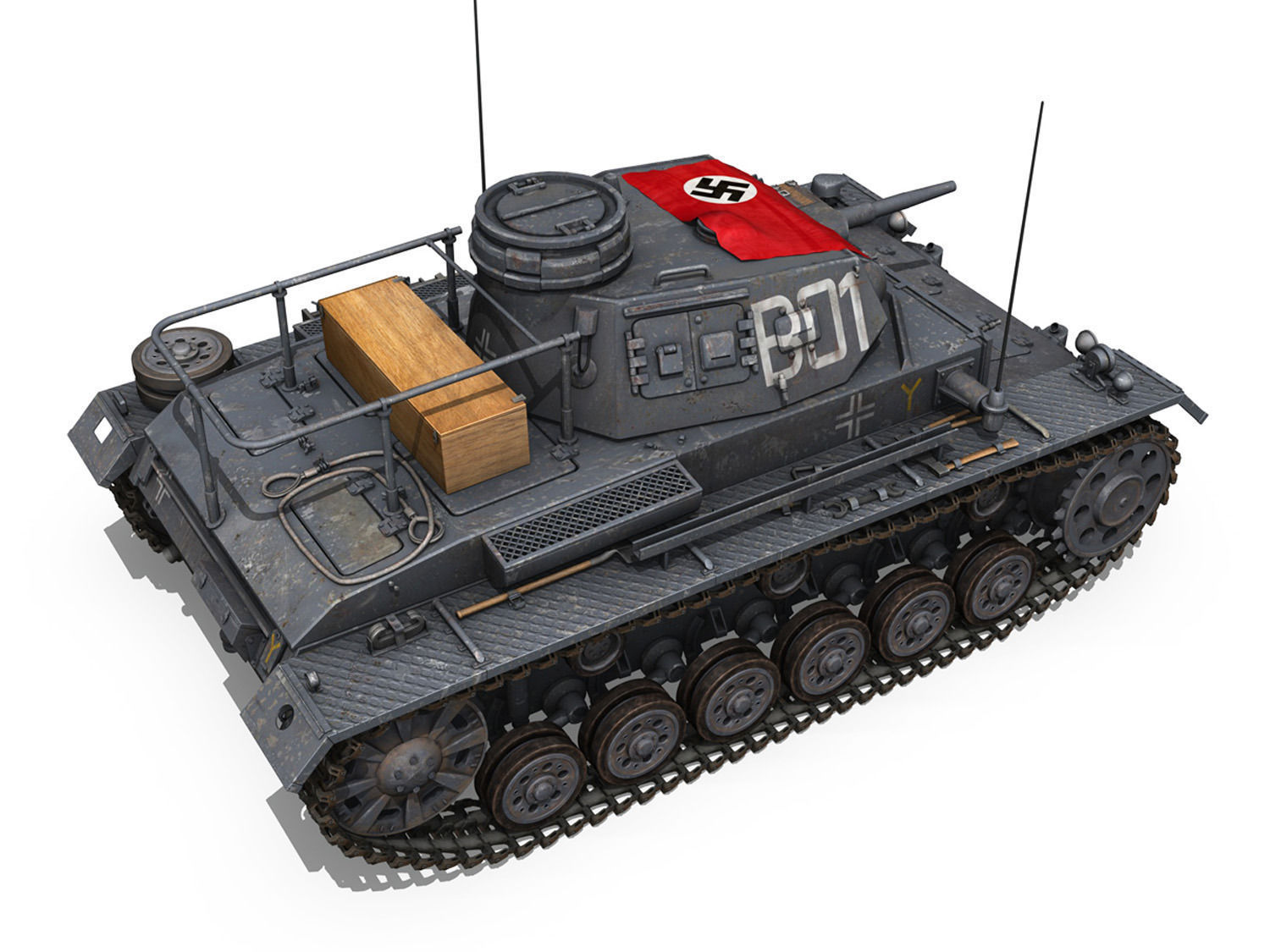 PzBefWg III - Ausf F - 7 PzDiv 3D model_5