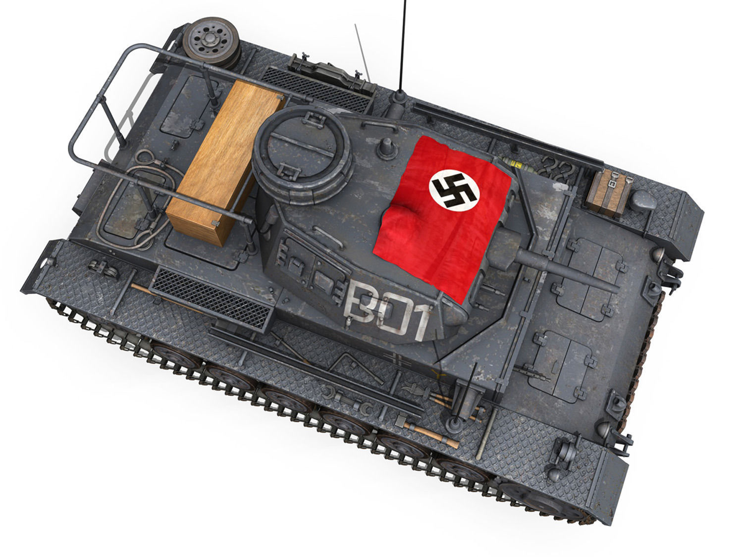 PzBefWg III - Ausf F - 7 PzDiv 3D model_8