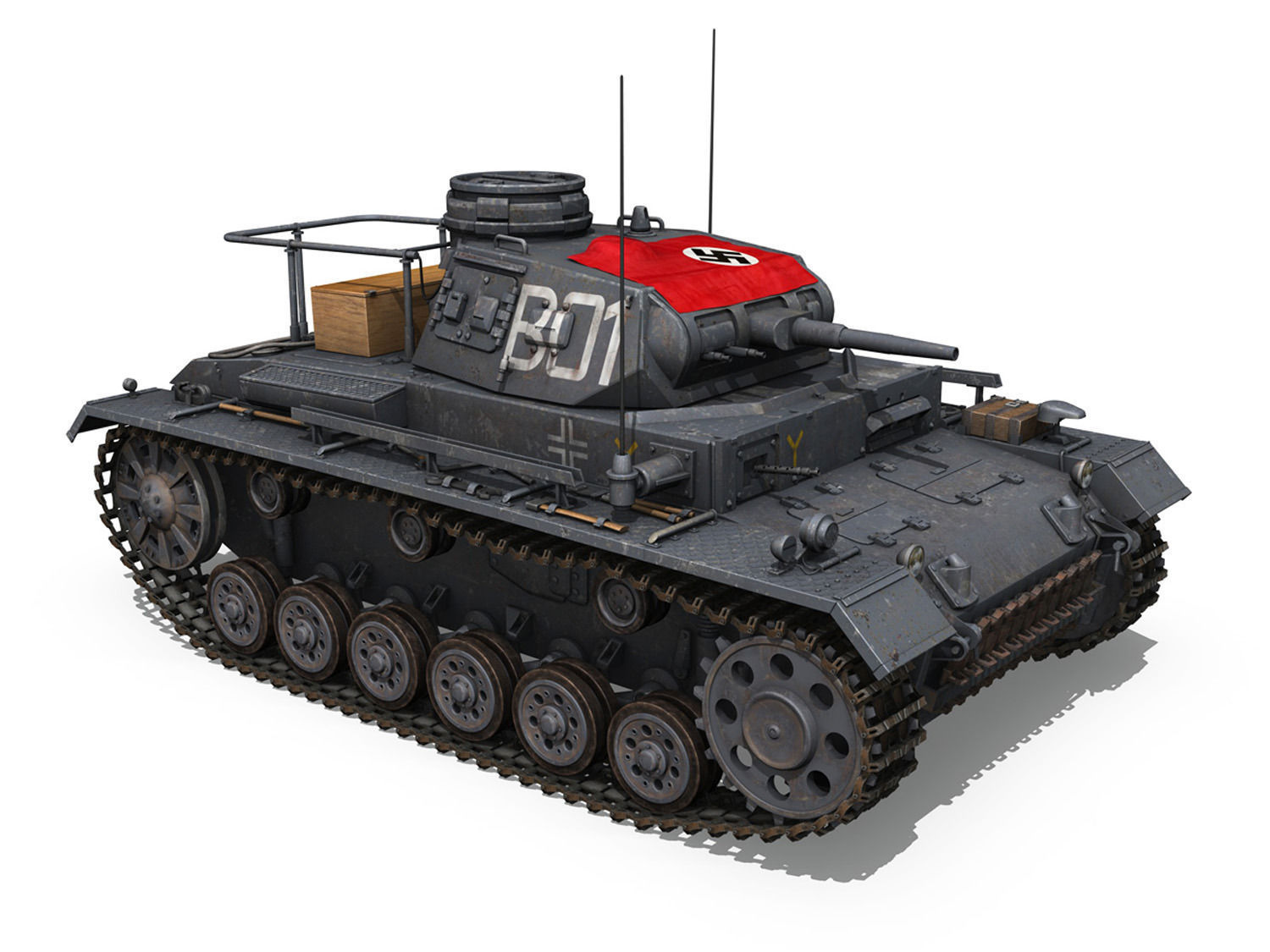 PzBefWg III - Ausf F - 7 PzDiv 3D model_7
