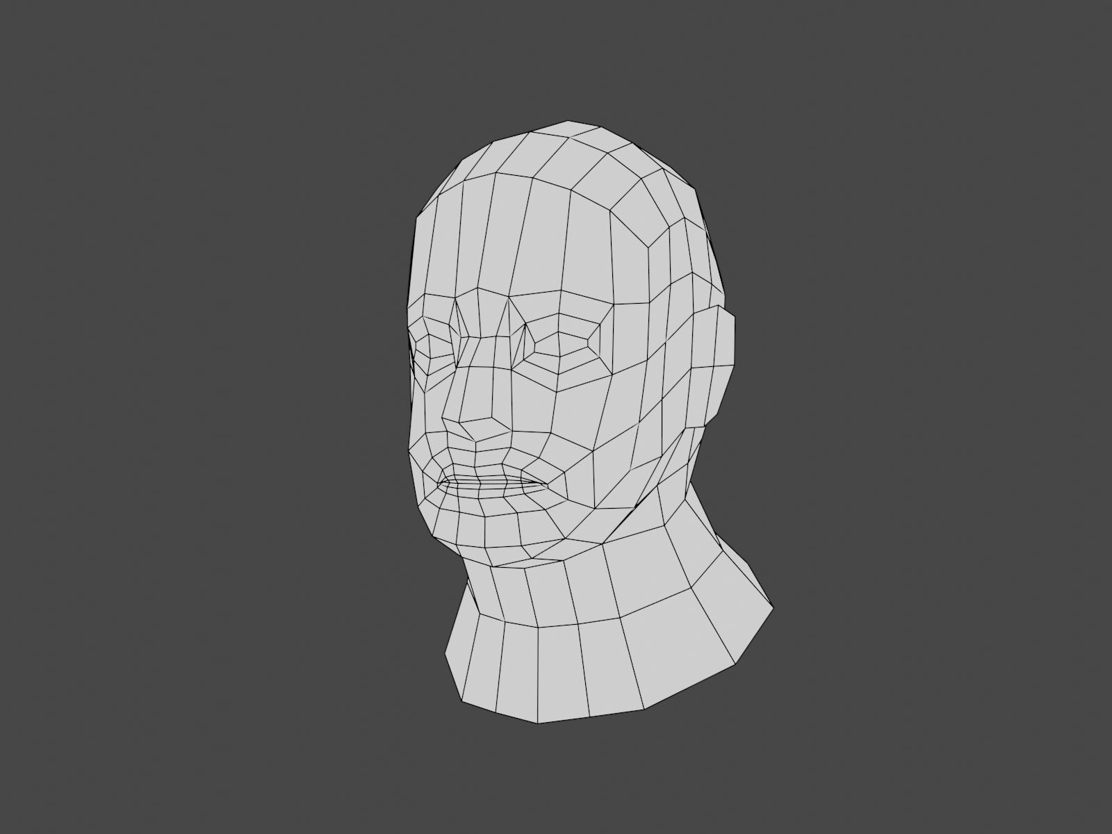 Hand Painting Head 01 Low-poly 3D model_1