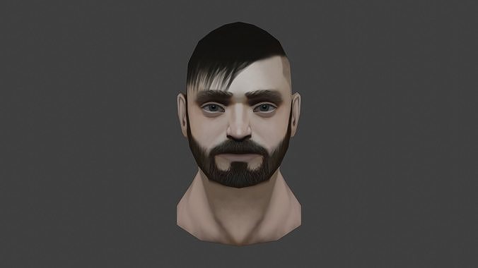 Hand Painting Head 01 Low-poly 3D model