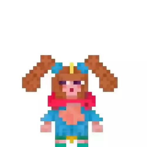 Girl1 pixel girl 3D print model