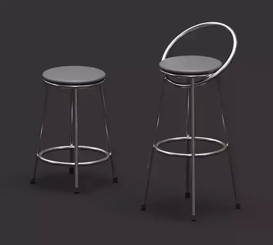 Realistic chairs chrome and pertroleum