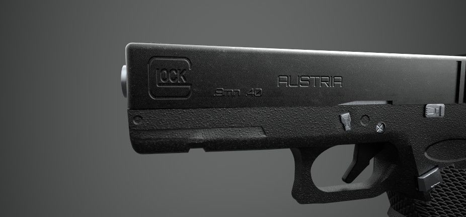 Glock 18 Gun PBR Low-poly 3D model_6