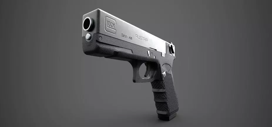 Glock 18 Gun PBR Low-poly 3D model_0