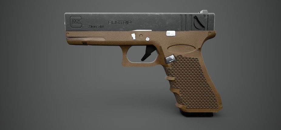 Glock 18 Gun PBR Low-poly 3D model_22