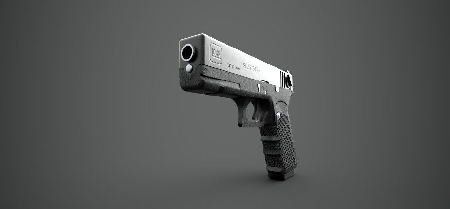 Glock 18 Gun PBR Low-poly 3D model_1