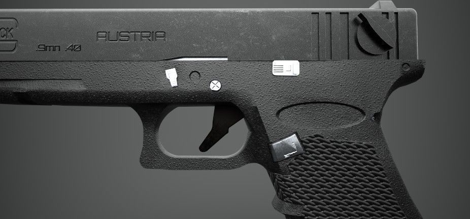 Glock 18 Gun PBR Low-poly 3D model_10