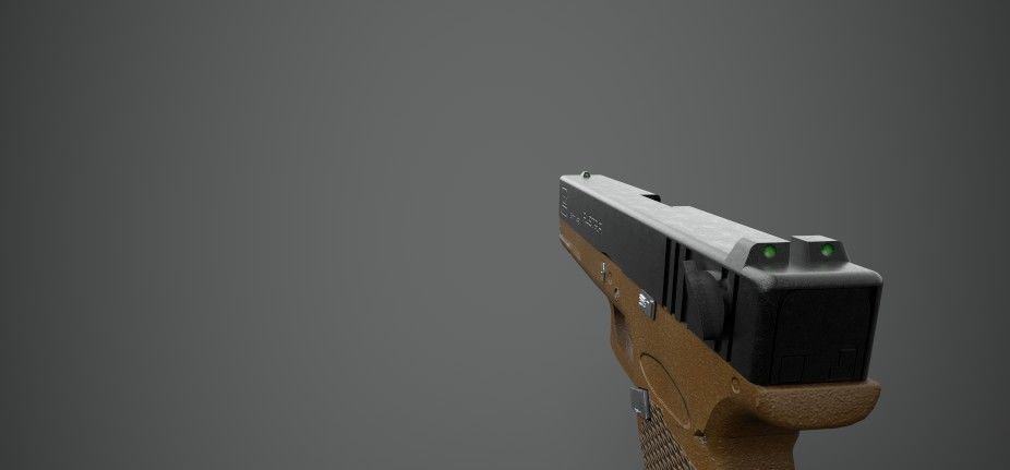 Glock 18 Gun PBR Low-poly 3D model_21