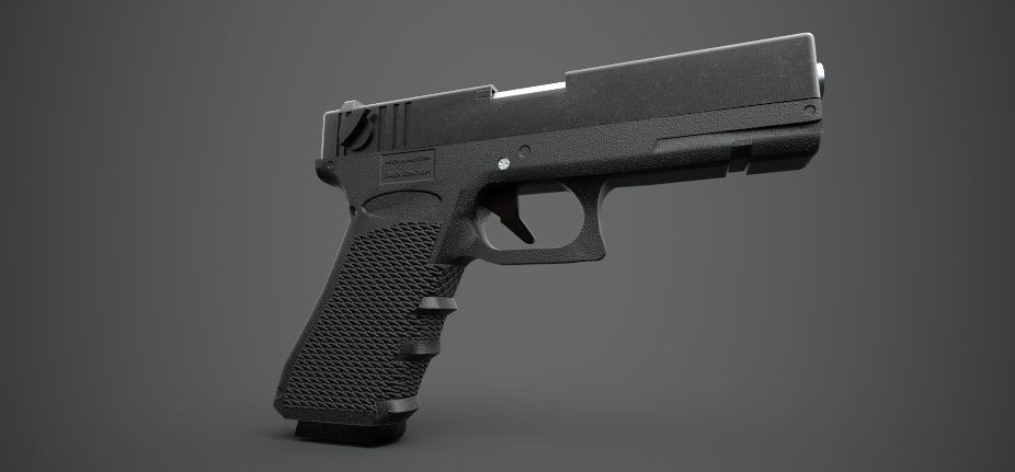 Glock 18 Gun PBR Low-poly 3D model_4