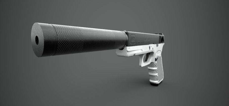 Glock 18 Gun PBR Low-poly 3D model_17