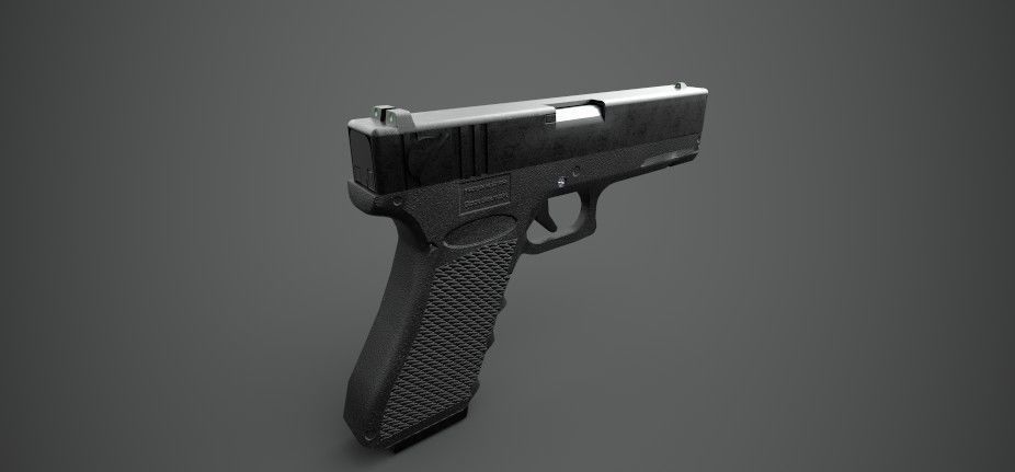 Glock 18 Gun PBR Low-poly 3D model_3
