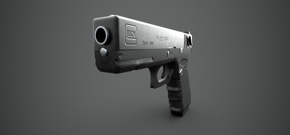 Glock 18 Gun PBR Low-poly 3D model_2