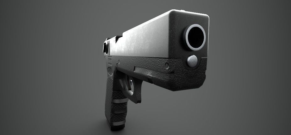 Glock 18 Gun PBR Low-poly 3D model_7