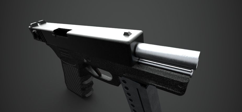 Glock 18 Gun PBR Low-poly 3D model_25