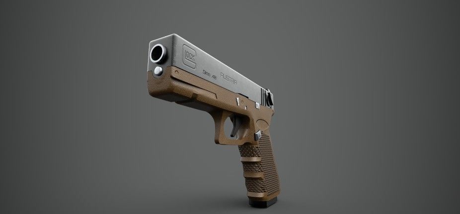 Glock 18 Gun PBR Low-poly 3D model_20