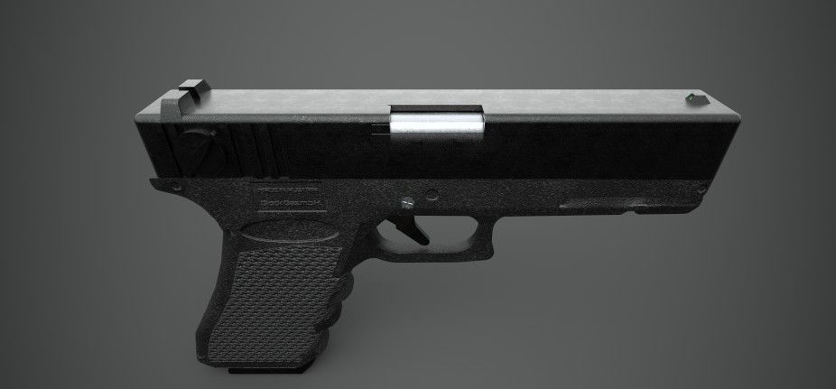 Glock 18 Gun PBR Low-poly 3D model_8