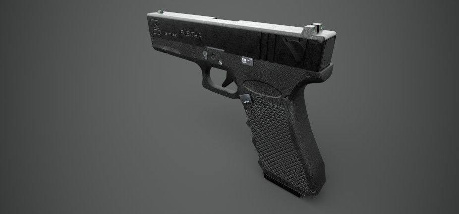 Glock 18 Gun PBR Low-poly 3D model_9