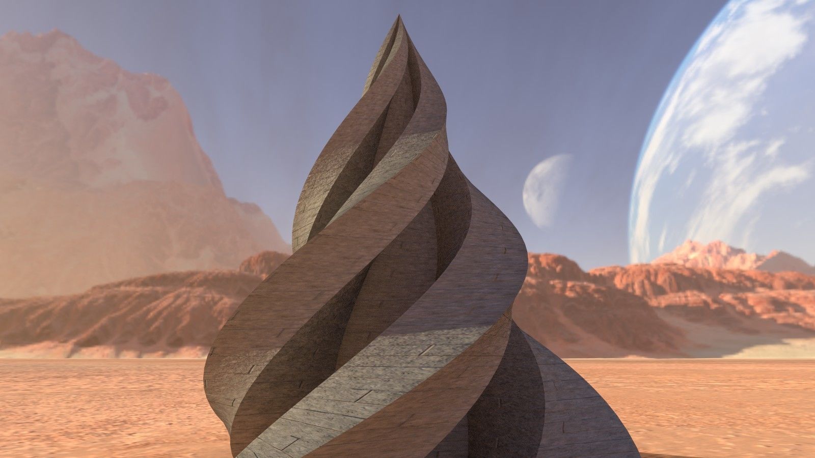 Alien Stone Pyramid 3D model_3