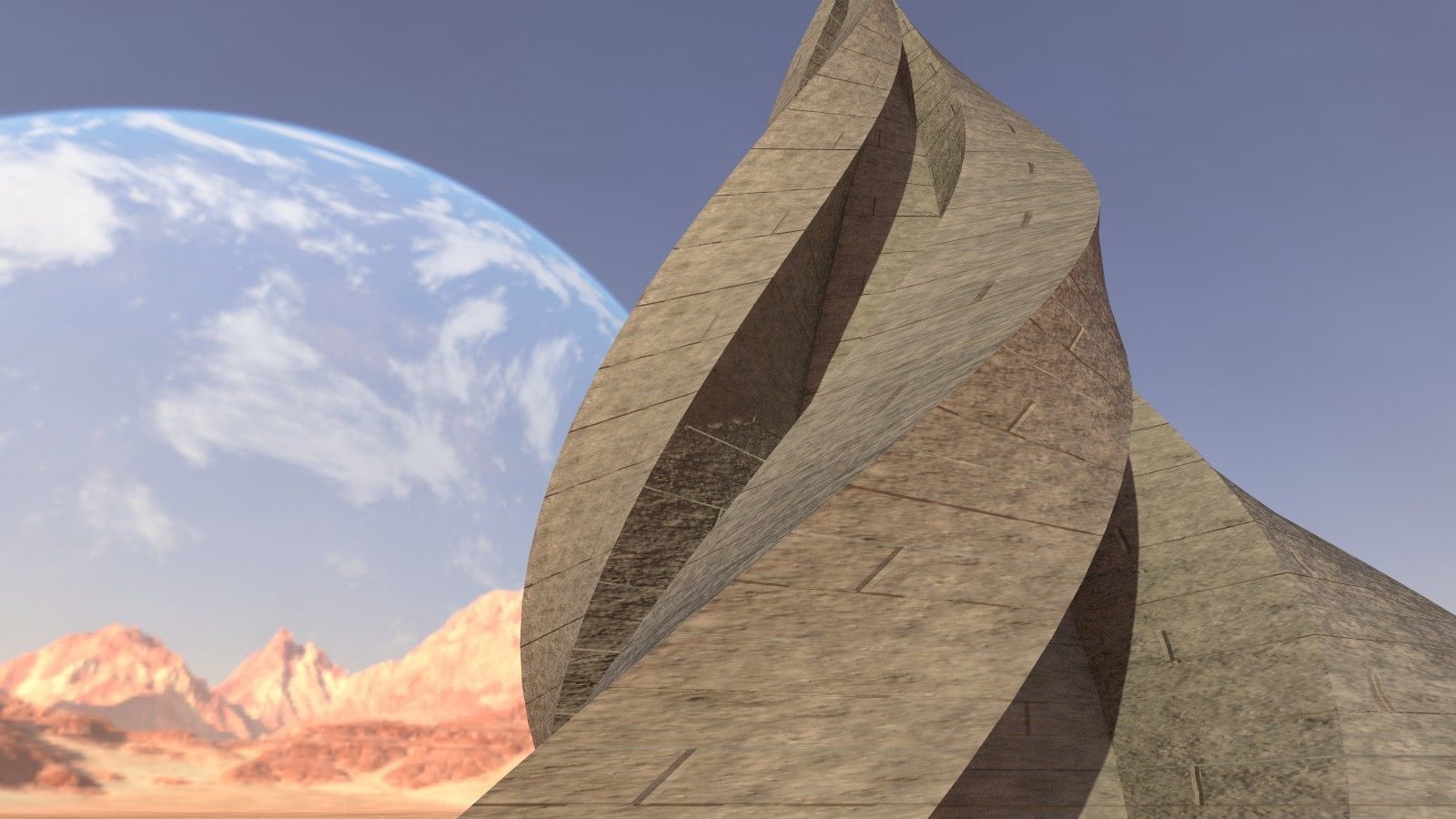 Alien Stone Pyramid 3D model_2