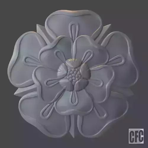 WoodCarving floral detail - 3d model for CNC - FlowerCFC16