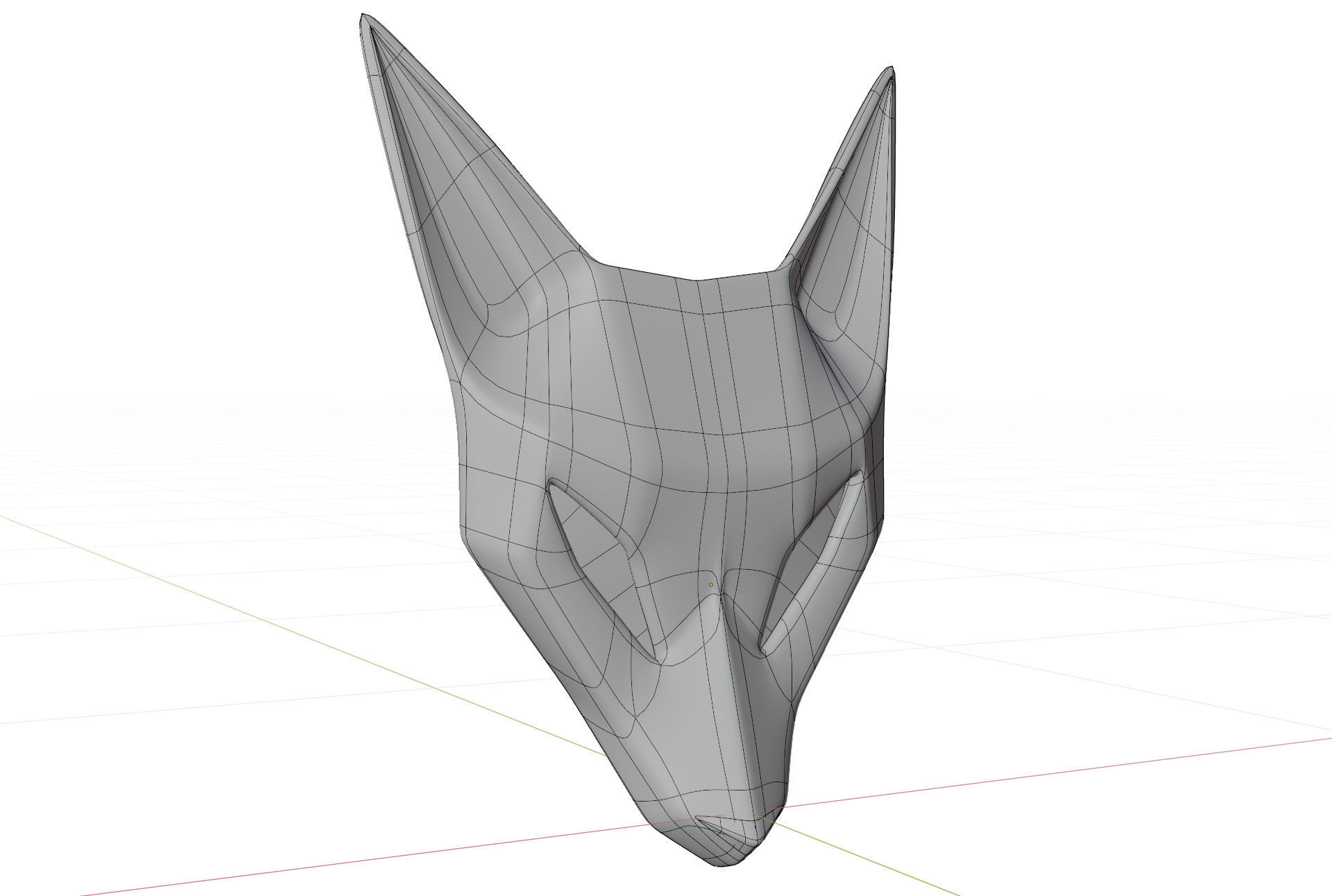 Fox Mask Low-poly 3D model_3