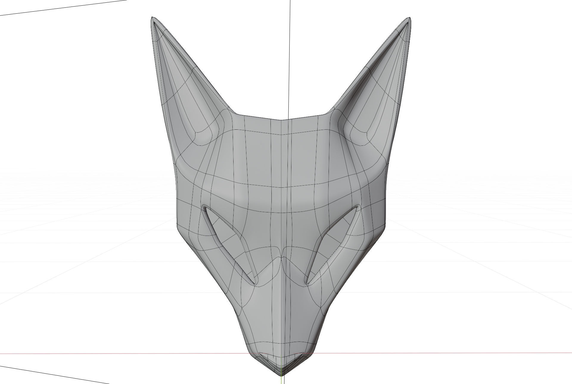 Fox Mask Low-poly 3D model_5