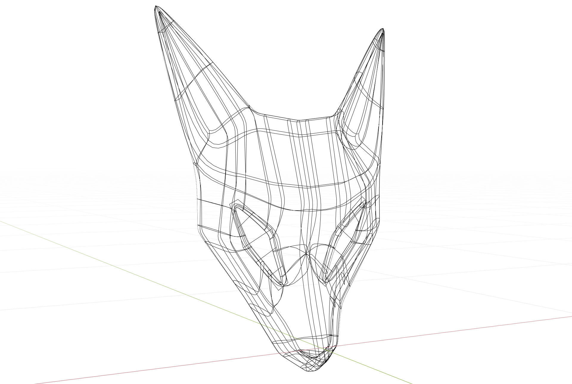 Fox Mask Low-poly 3D model_2