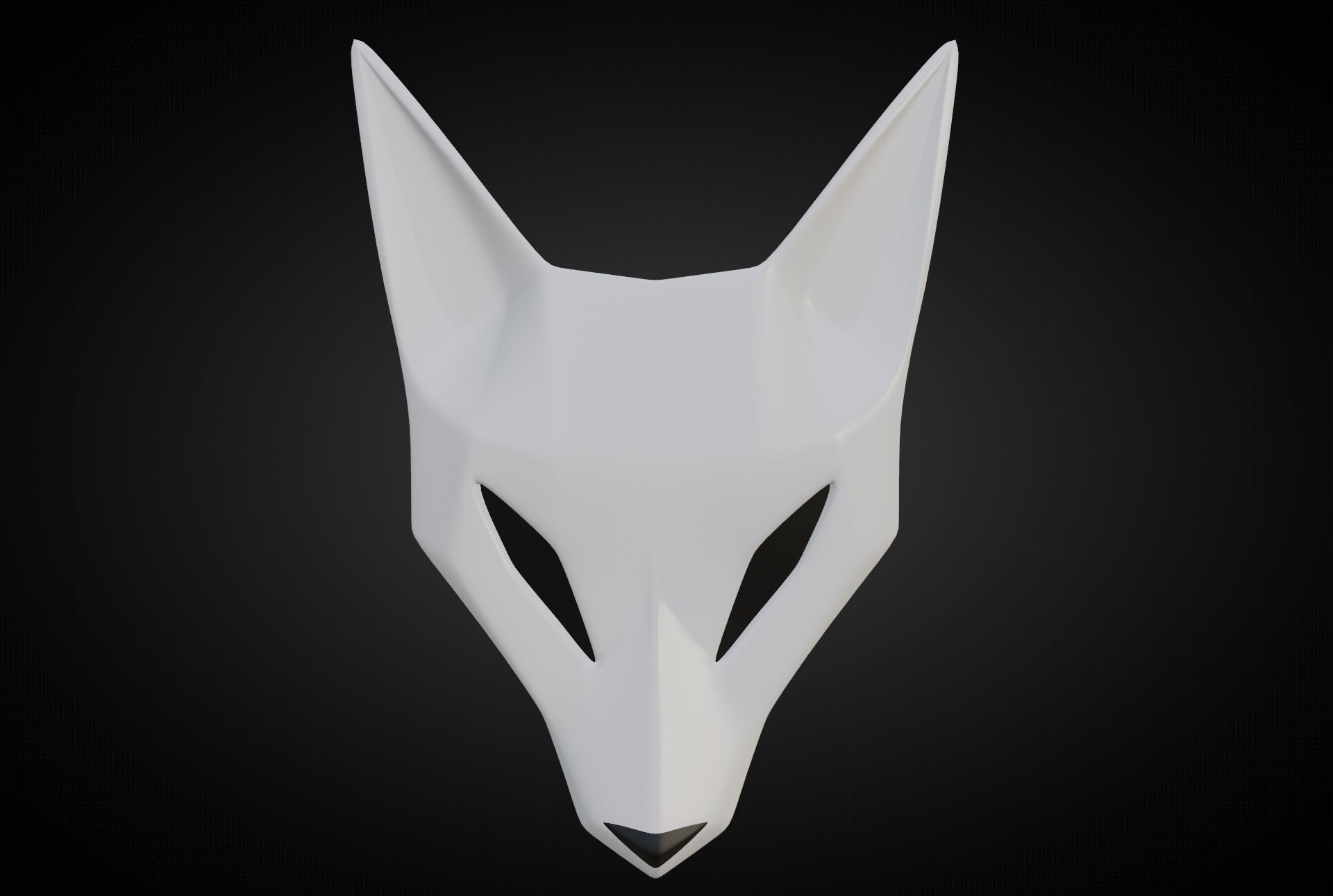 Fox Mask Low-poly 3D model_4